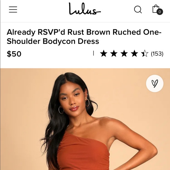 Lulu’s Already RSVP'd Rust Brown Ruched One-
Shoulder Bodycon Dress - Picture 3 of 3